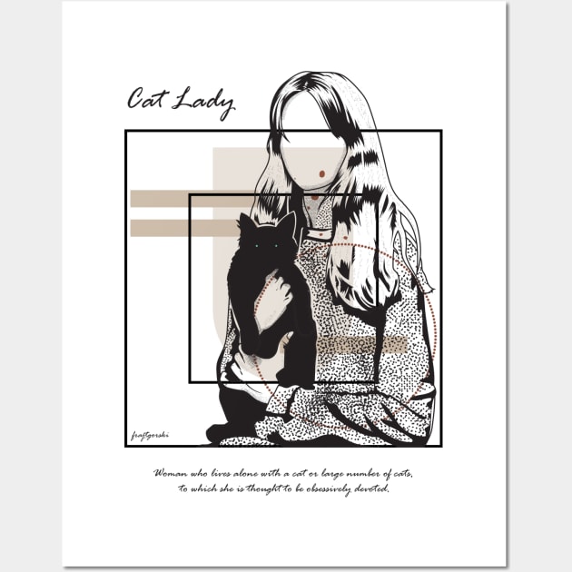 Cat Lady version 10 Wall Art by Frajtgorski